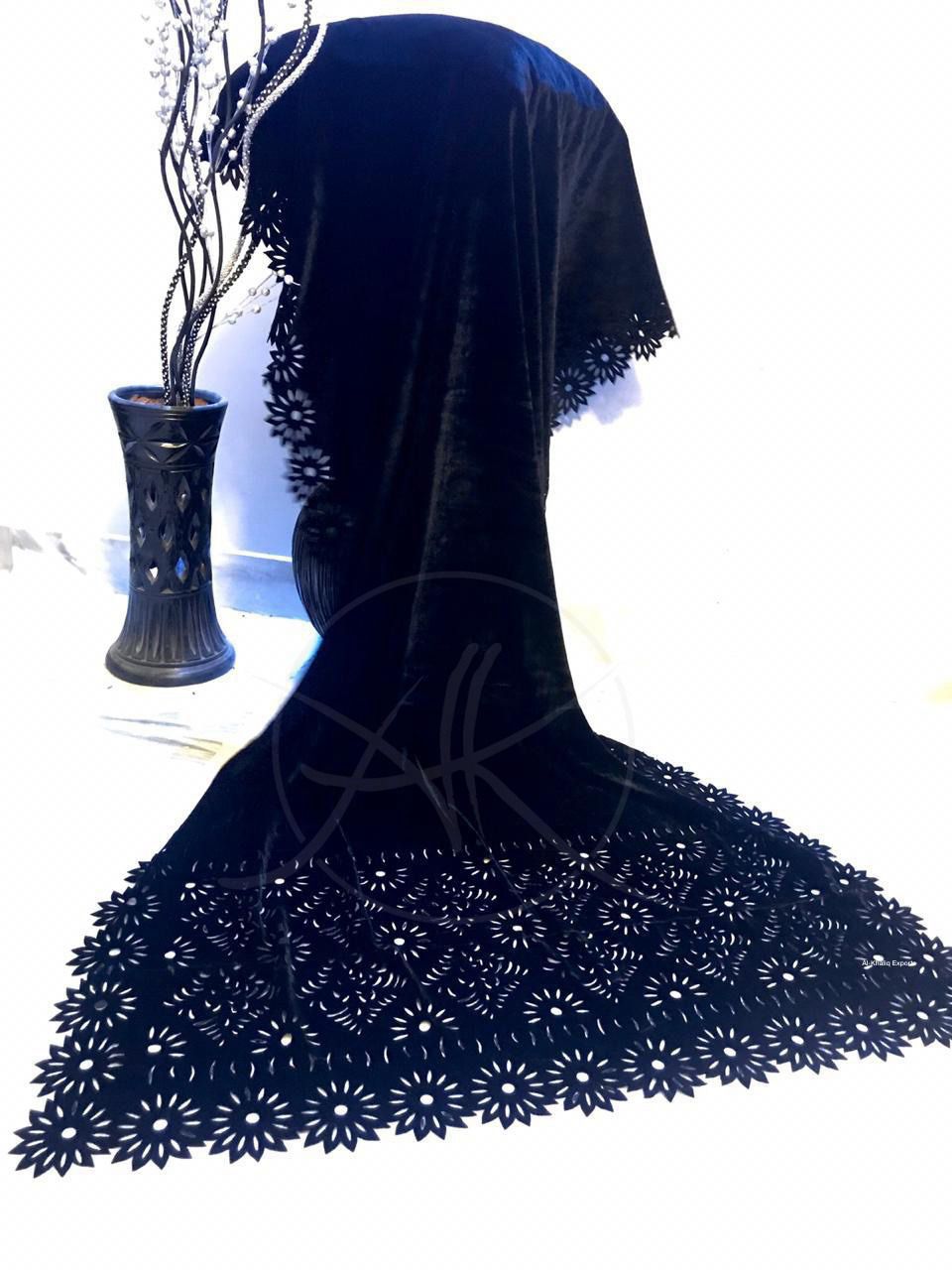 Lasercut 2024 Velvet Shawl wrap Navy Blue