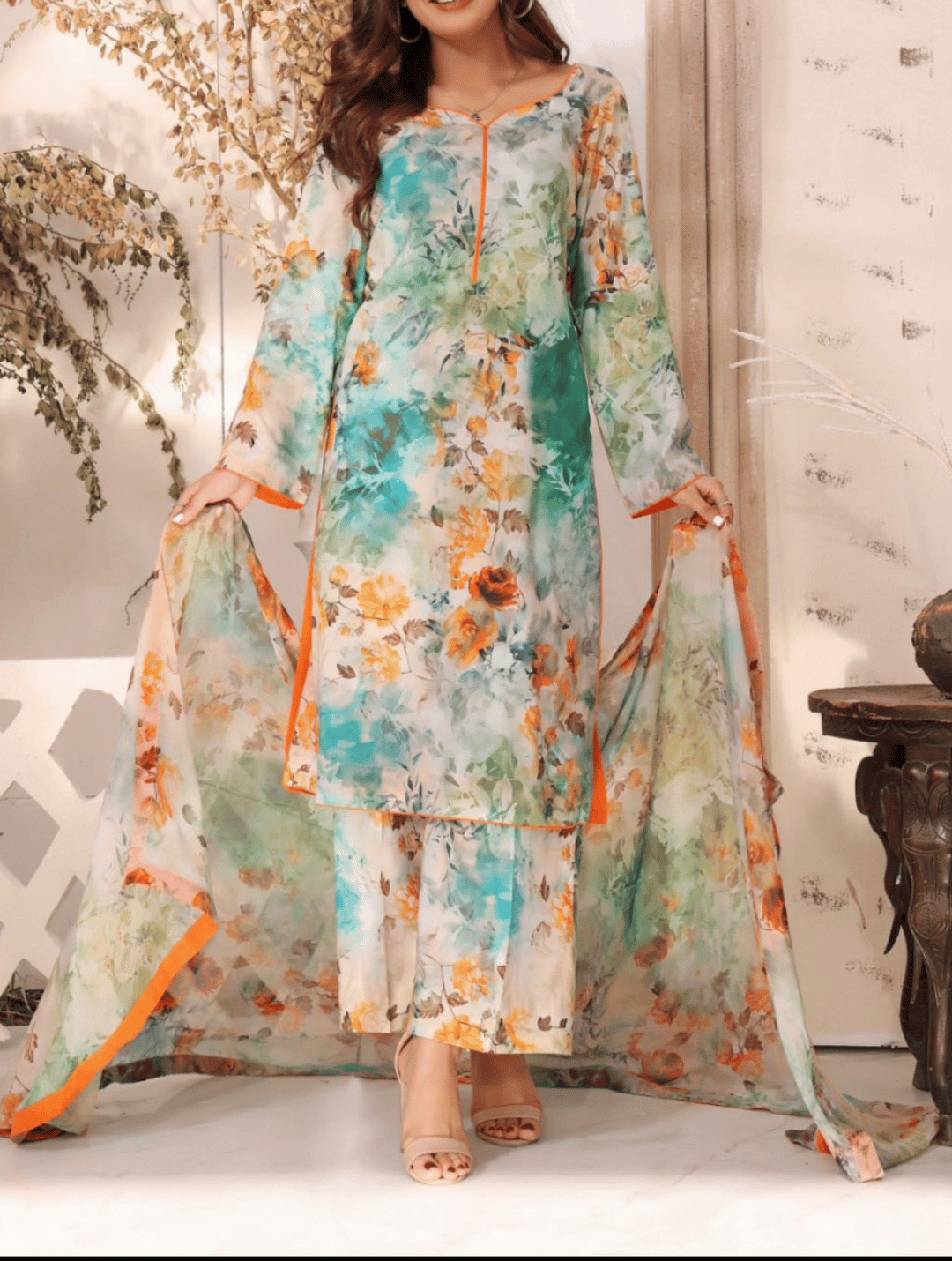 Digital Printed Swiss Lawn Dress | SL