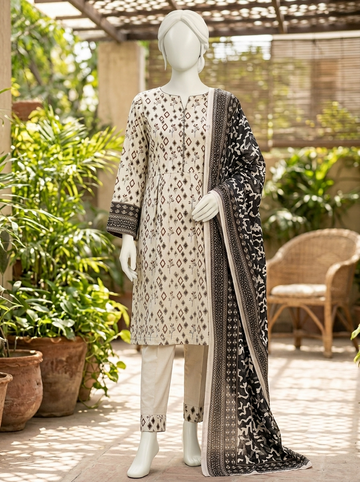 Digital Printed Lawn 3pc Unstitch - Charm