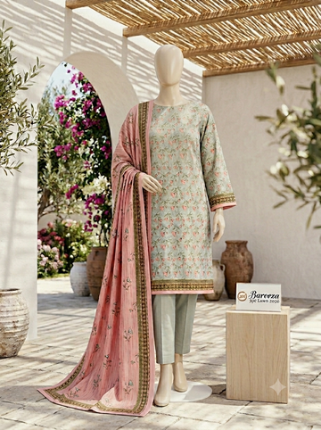 Digital Printed Lawn 3pc - Unstitch