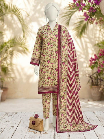 Digital Printed Lawn 3pc Unstitch - Festive