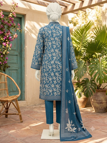 Digital Printed Lawn 3pc Unstitch - Peacock