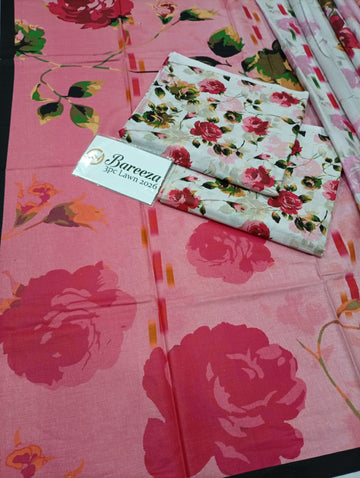 Digital Printed Lawn 3pc Co-ords Blossom - Unstitch