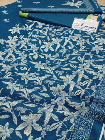 Digital Printed Lawn 3pc Unstitch - Bareeze Peacock