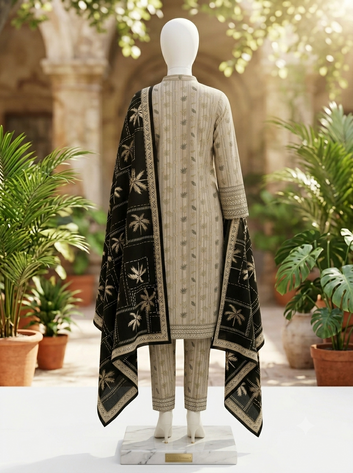 Digital Printed Lawn 3pc Unstitch - Quill