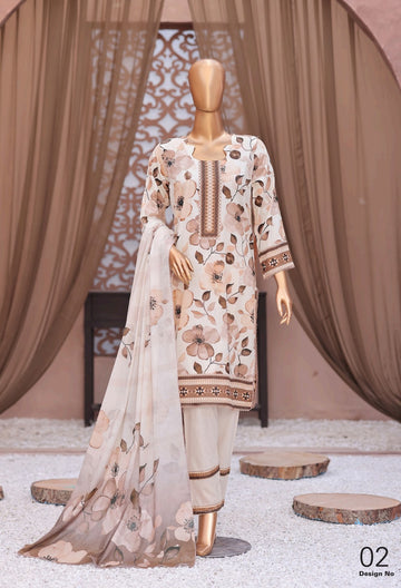 Digital Printed Swiss Lawn Dress - Three Piece