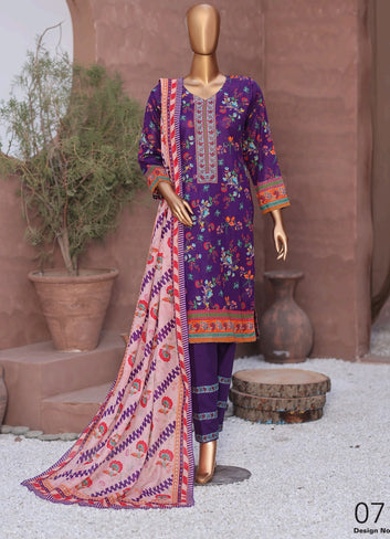 Digital Printed Swiss Lawn 3pc Dress