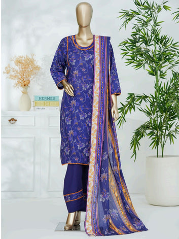 Digital Printed Swiss Lawn 3pc Dress