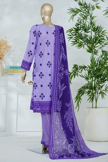 Digital Printed Swiss Lawn 3pc Dress