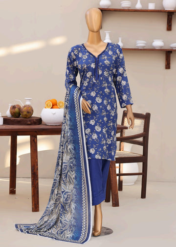 Digital Printed Swiss Lawn Dress - Three Piece