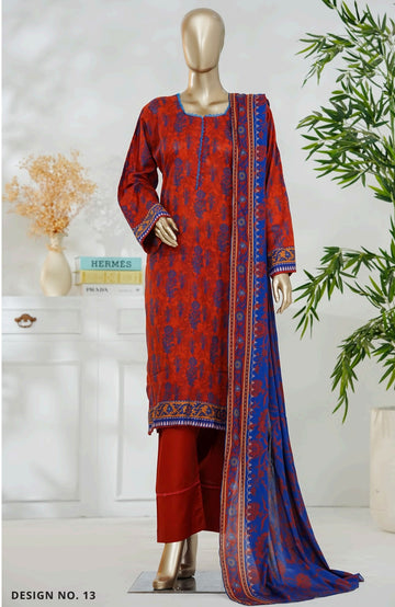 3pc Digital Printed Swiss Lawn Dress