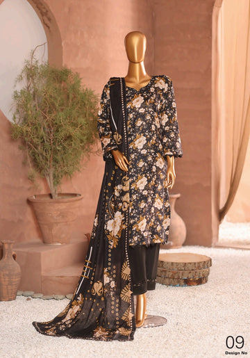 Digital Printed Swiss Lawn 3pc Dress