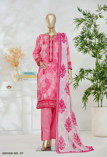 Digital Printed Swiss Lawn Dress Three - Piece