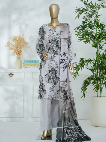 Digital Printed Swiss Lawn 3pc Dress