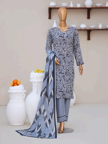 Digital Printed Swiss Lawn 3pc Dress