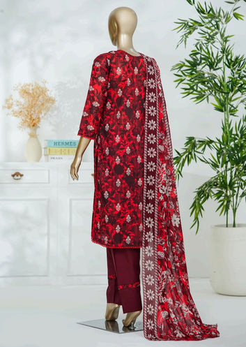 Digital Printed Swiss Lawn 3pc Dress