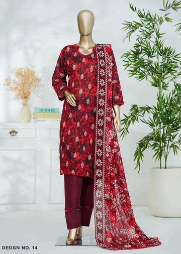 Digital Printed Swiss Lawn 3pc Dress