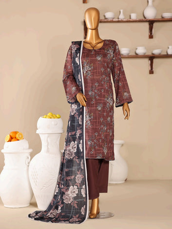 Digital Printed Swiss Lawn 3pc Dress