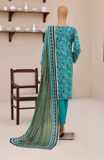 Digital Printed Swiss Lawn 3pc Dress