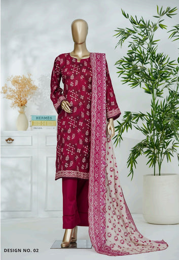 Digital Printed Swiss Lawn 3pc Dress