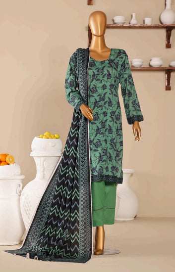 Digital Printed Swiss Lawn 3pc Dress