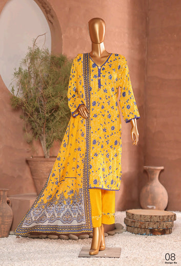 Digital Printed Swiss Lawn 3pc Dress