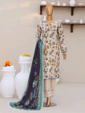 Festive Digital Printed Pure Swiss Lawn 3pc Dress - Unstitch