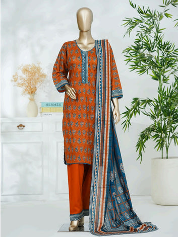 Digital Printed Swiss Lawn 3pc Dress