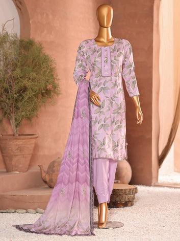 Digital Printed Swiss Lawn 3pc Dress