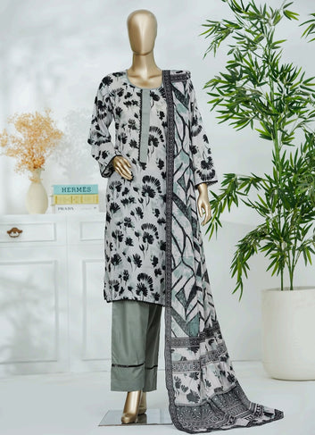 Digital Printed Swiss Lawn 3pc Dress