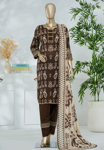 Digital Printed Swiss Lawn 3pc Dress