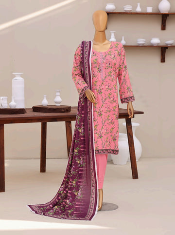 Digital Printed Swiss Lawn Dress - Three Piece