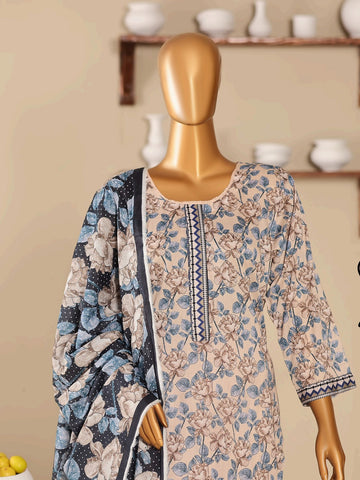 Digital Printed Swiss Lawn 3pc Dress