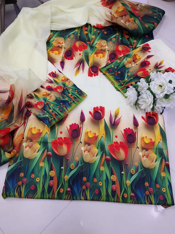 Digital Printed Silk 3pc