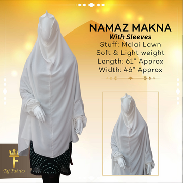 Namaz Makhna with Sleeves (Long Scarf) - 2025 | Off-White Colour