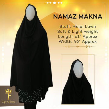 Namaz Makhna Black (Long Scarf) 2024