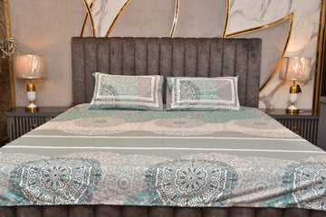 Lacework Cotton Printed Bedsheet Set + 2 Pillow Covers