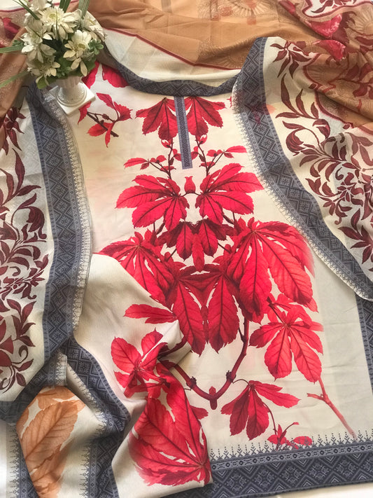 Digital Printed Swiss Lawn Three Piece Dress 2025 | SL 39