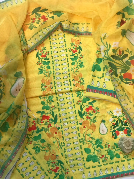 Digital Printed Swiss Lawn Three Piece Dress 2025 | SL 45