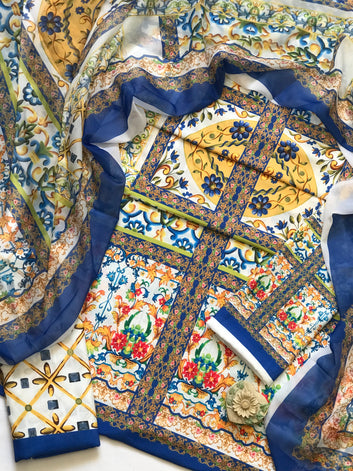 Digital Printed Swiss Lawn Three Piece Dress 2025 | SL 49