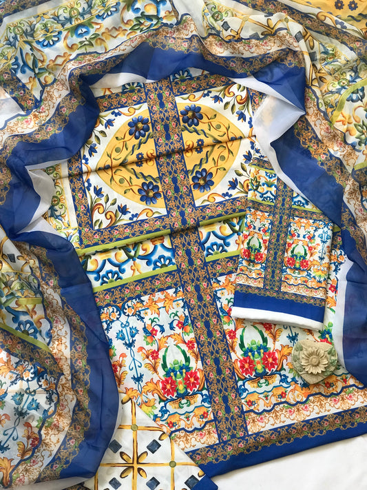 Digital Printed Swiss Lawn Three Piece Dress 2025 | SL 49