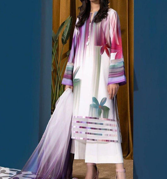Digital Printed Swiss Lawn Three Piece Dress 2025 | SL 71