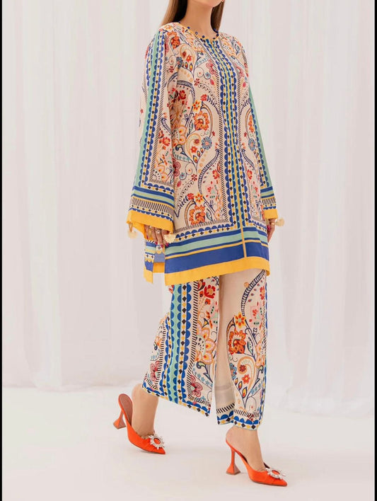 Digital Printed Swiss Lawn Three Piece Dress 2025 | SL 70