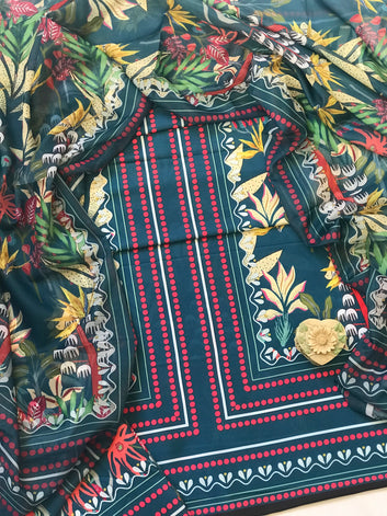 Digital Printed Swiss Lawn Three Piece Dress 2025 | SL 73