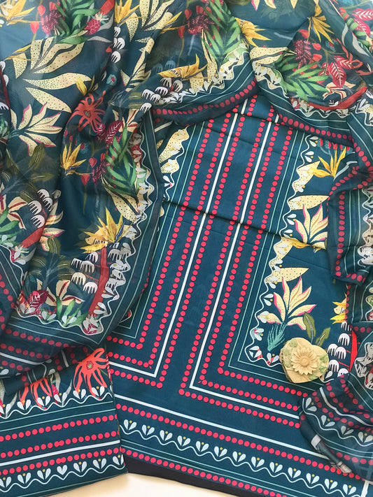 Digital Printed Swiss Lawn Three Piece Dress 2025 | SL 66