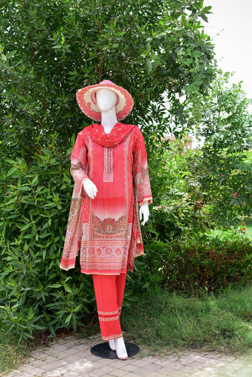 Digital Printed Lawn 3 Piece - Stitched