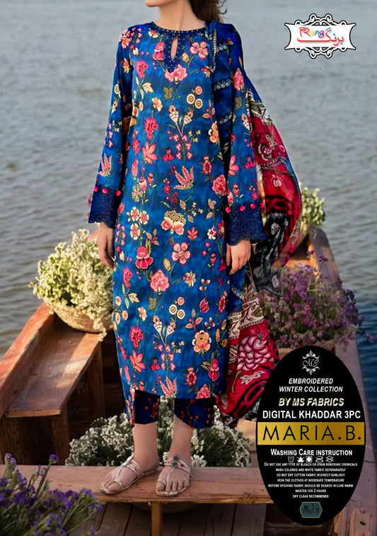 Digital Printed Khaddar 3pc Dress