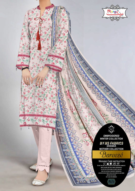 Digital Printed Dhanak Marina Winter 3pc Dress