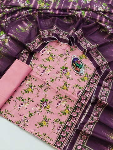 Digital Printed Swiss Lawn Dress - Three Piece