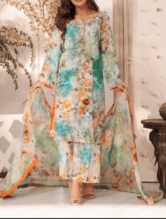 Digital Printed Swiss Lawn Dress | SL - 16